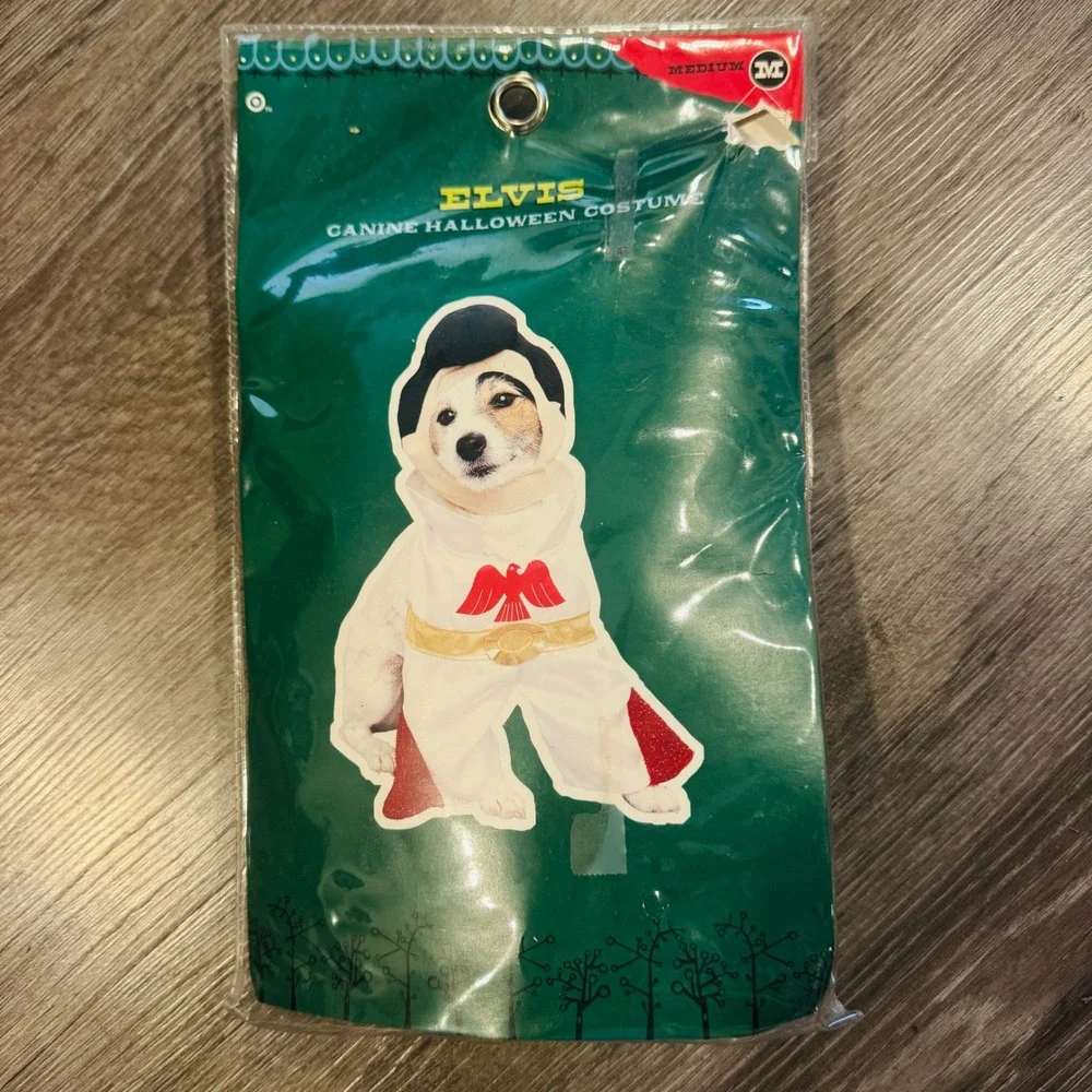 Elvis Presley Canine Halloween Costume Medium White Jumpsuit Wig Target 2005